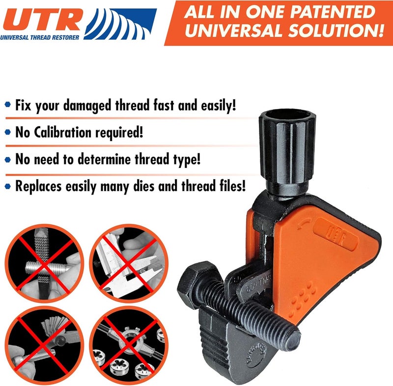 UTR - Universal Thread Restorer. External Thread Repair Tool. Easily Replaces hundreds of Dies. Automatically chases threads within range 5/32" - 1/2",4-13 mm. All In One Patented Universal Solution! - Image 2